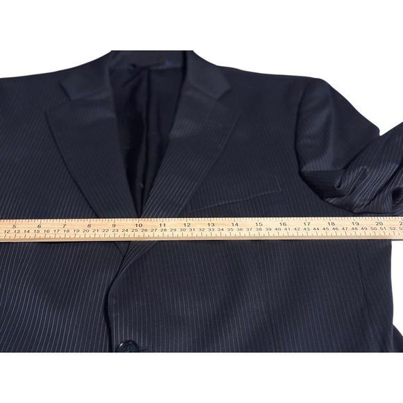 Brooks Brothers 346 Men's 2 Pcs Black Pinstripe Wool Suit 41R Jacket 34x33 Pants - Picture 15 of 16